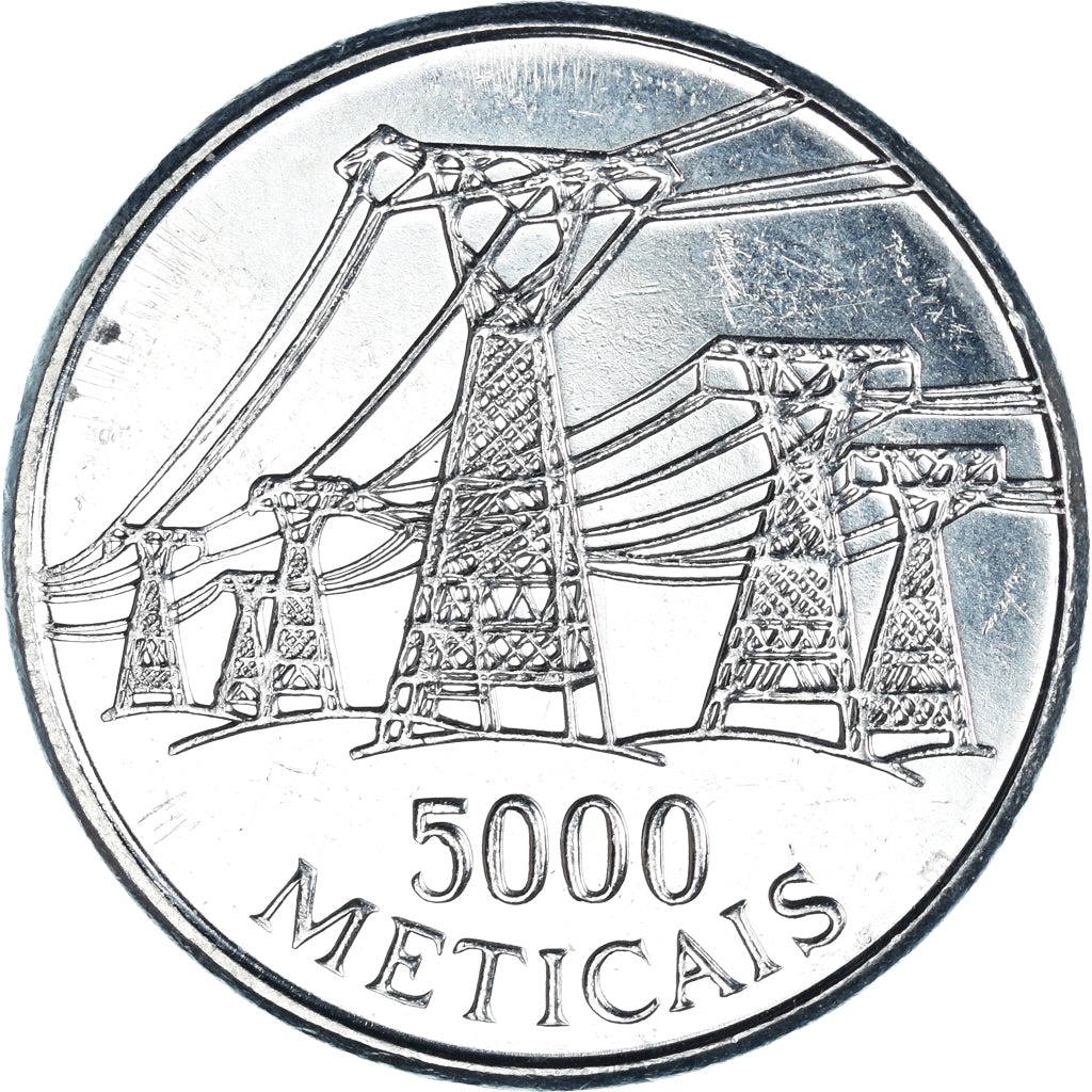 Munten, Mozambique, 5000 Meticais, 1998, Royal Mint, ZF, Nickel Clad Steel