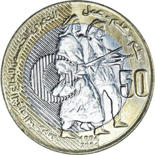 Monnaie, Algérie, 50 Dinars, 2004, Algiers, SPL, Bimétallique, KM:138