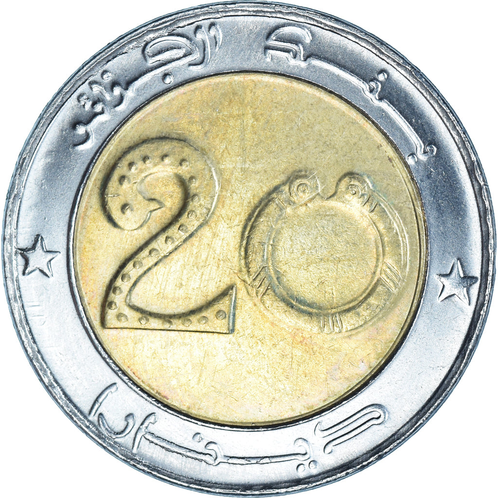 Coin, Algeria, 20 Dinars, 1993, Algiers, AU(55-58), Bi-Metallic, KM:125