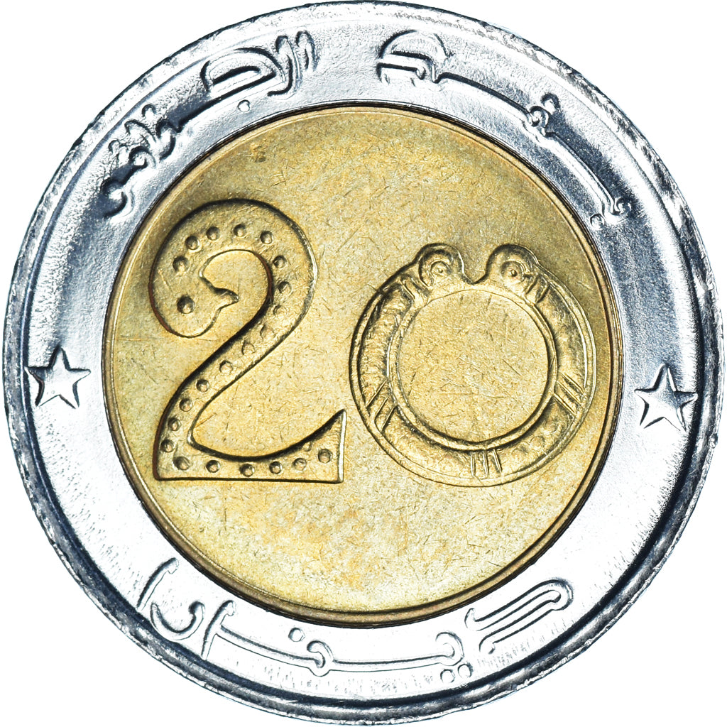 Monnaie, Algérie, 20 Dinars, 2004/AH1424, Algiers, TTB+, Bimétallique, KM:125