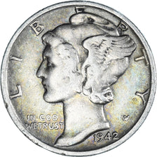 Monnaie, États-Unis, Mercury Dime, Dime, 1942, U.S. Mint, San Francisco, TTB