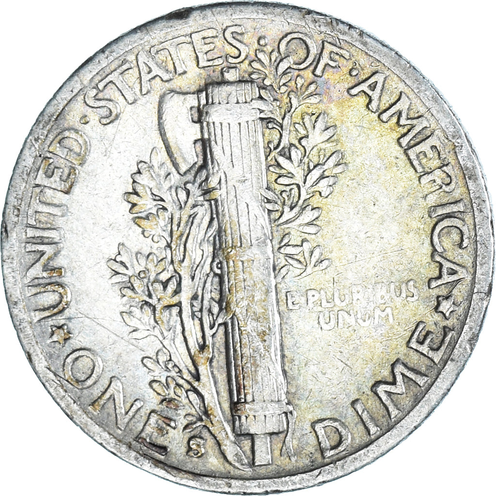 Monnaie, États-Unis, Mercury Dime, Dime, 1942, U.S. Mint, San Francisco, TTB