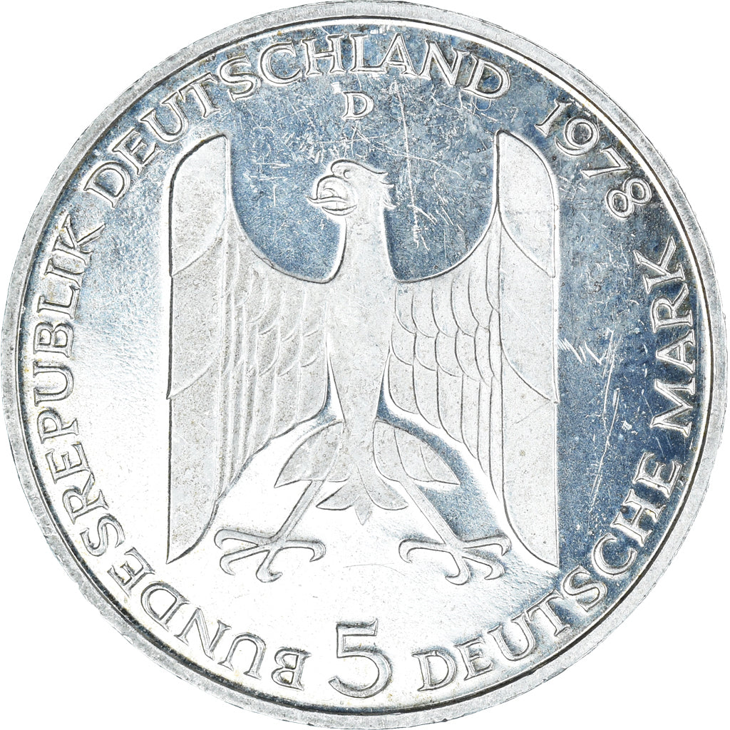 Moneda, ALEMANIA - REPÚBLICA FEDERAL, 5 Mark, 1978, Munich, Germany, 100th