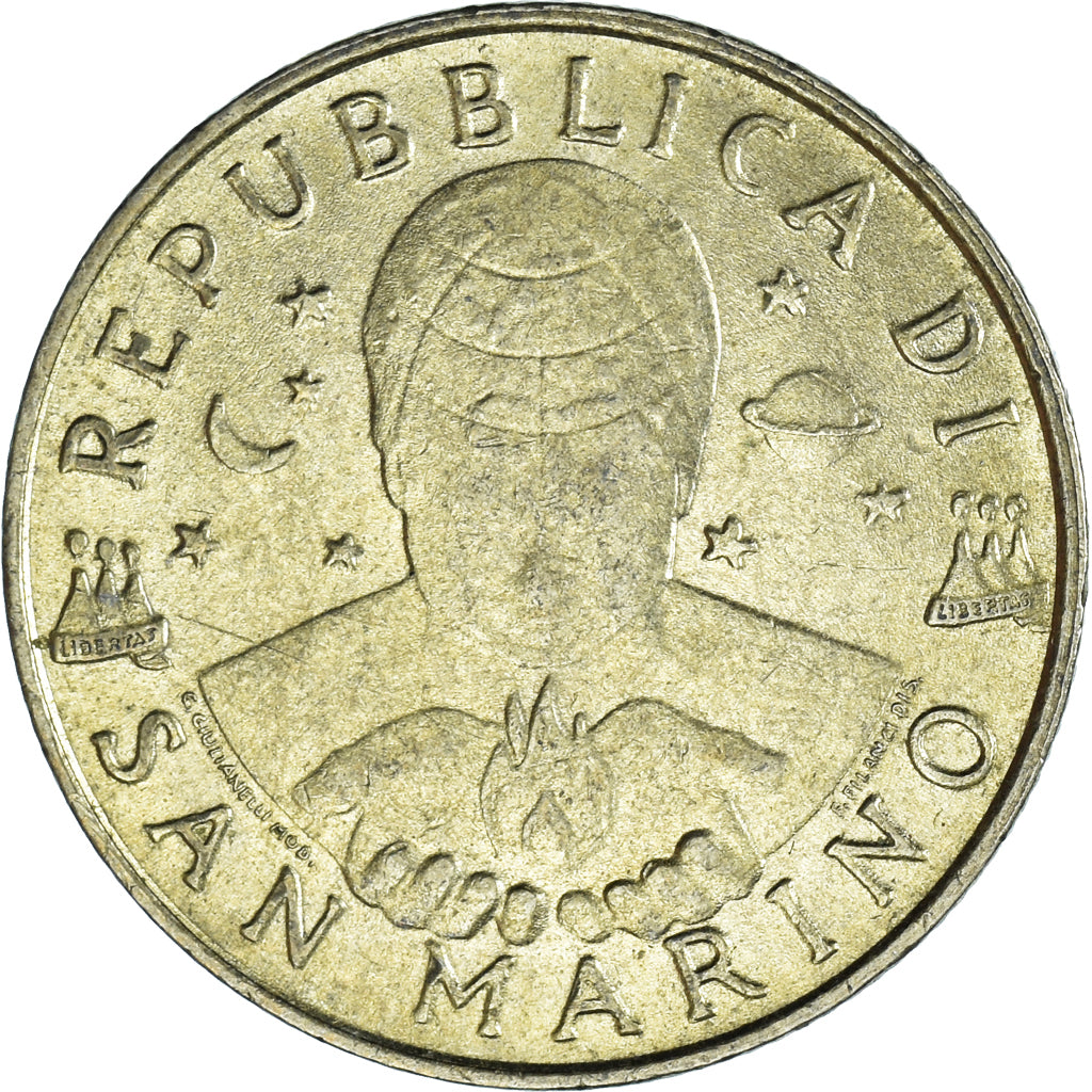 Moeda, San Marino, 200 Lire, 1997, EF(40-45), Alumínio-Bronze, KM:366