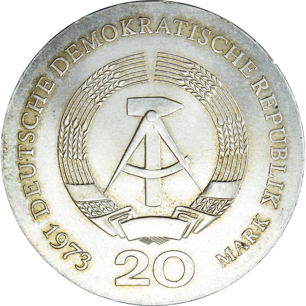 Münze, GERMAN-DEMOCRATIC REPUBLIC, 20 Mark, 1973, 60th Anniversary - Death of