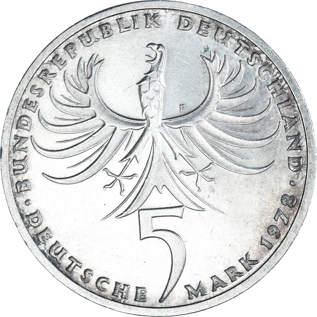 Coin, GERMANY - FEDERAL REPUBLIC, 5 Mark, 1978, Stuttgart, Germany, EF(40-45)
