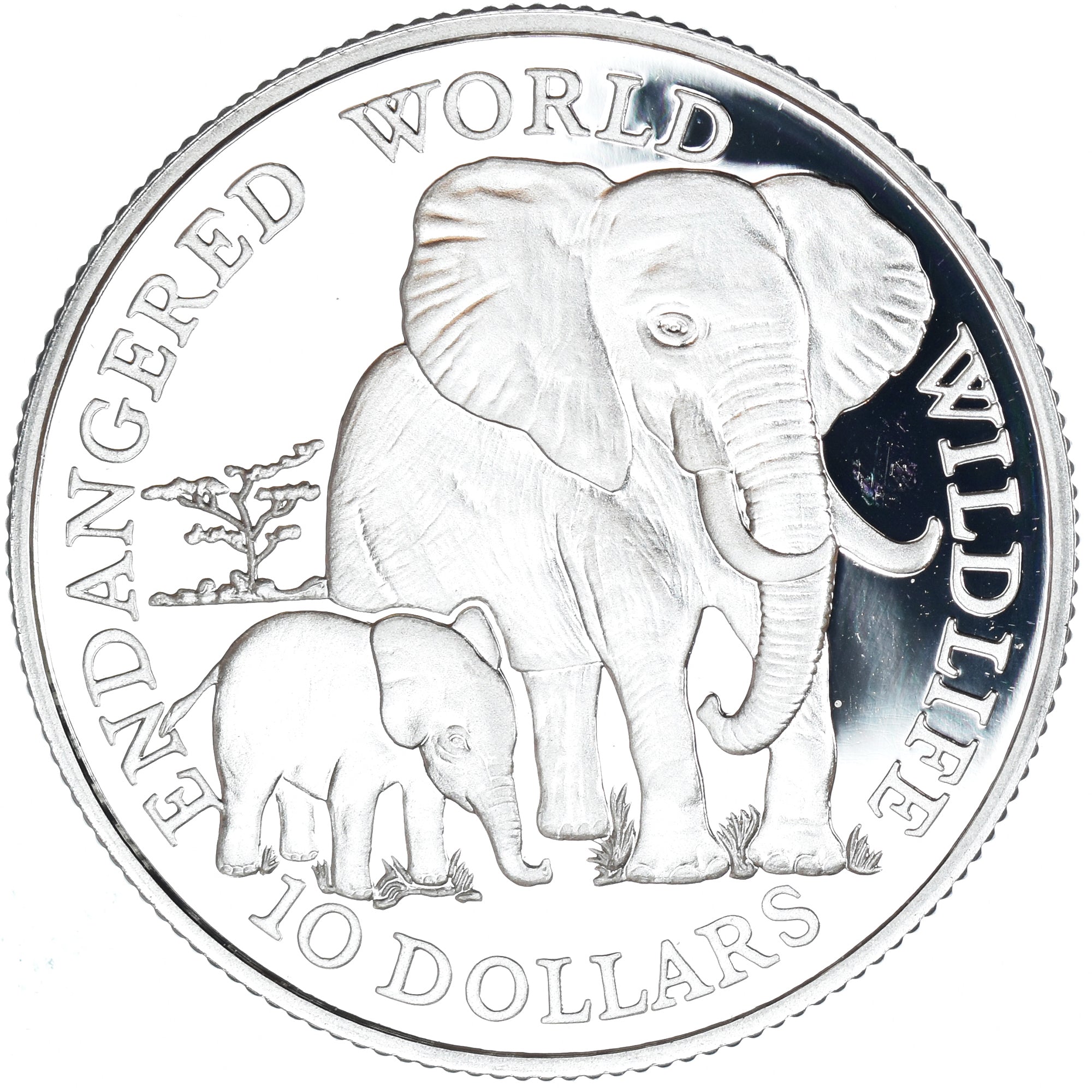 Moneda, Islas Cook, Elizabeth II, 10 Dollars, 1990, Endangered World