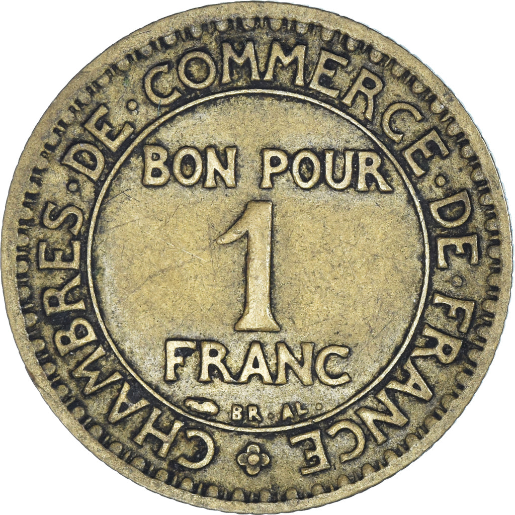 Coin, France, Chambre de commerce, Franc, 1927, Paris, EF(40-45)