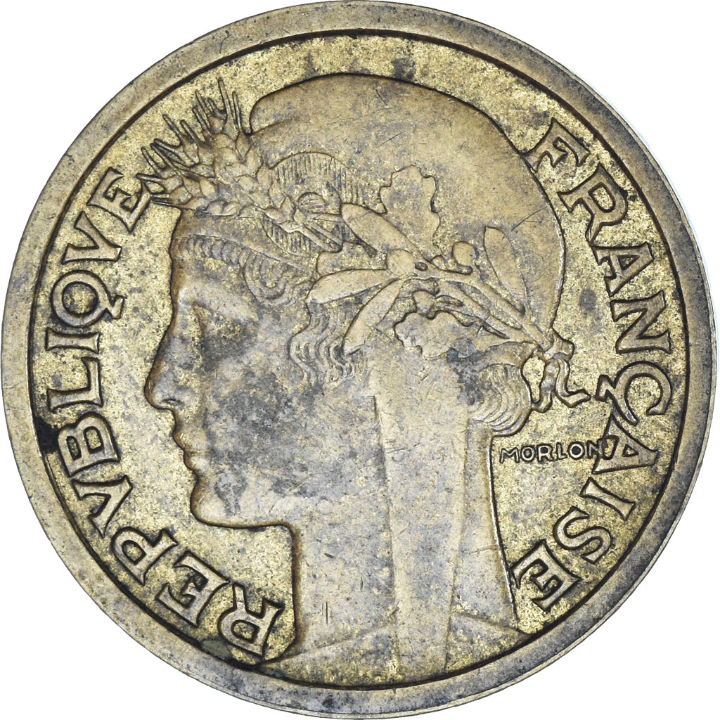 Moneta, Francja, Morlon, Franc, 1938, VF(20-25), Aluminium-Brąz, KM:885