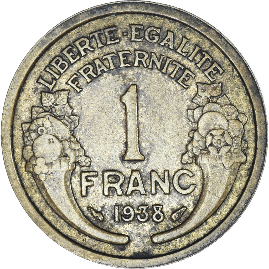 Moneta, Francja, Morlon, Franc, 1938, VF(20-25), Aluminium-Brąz, KM:885
