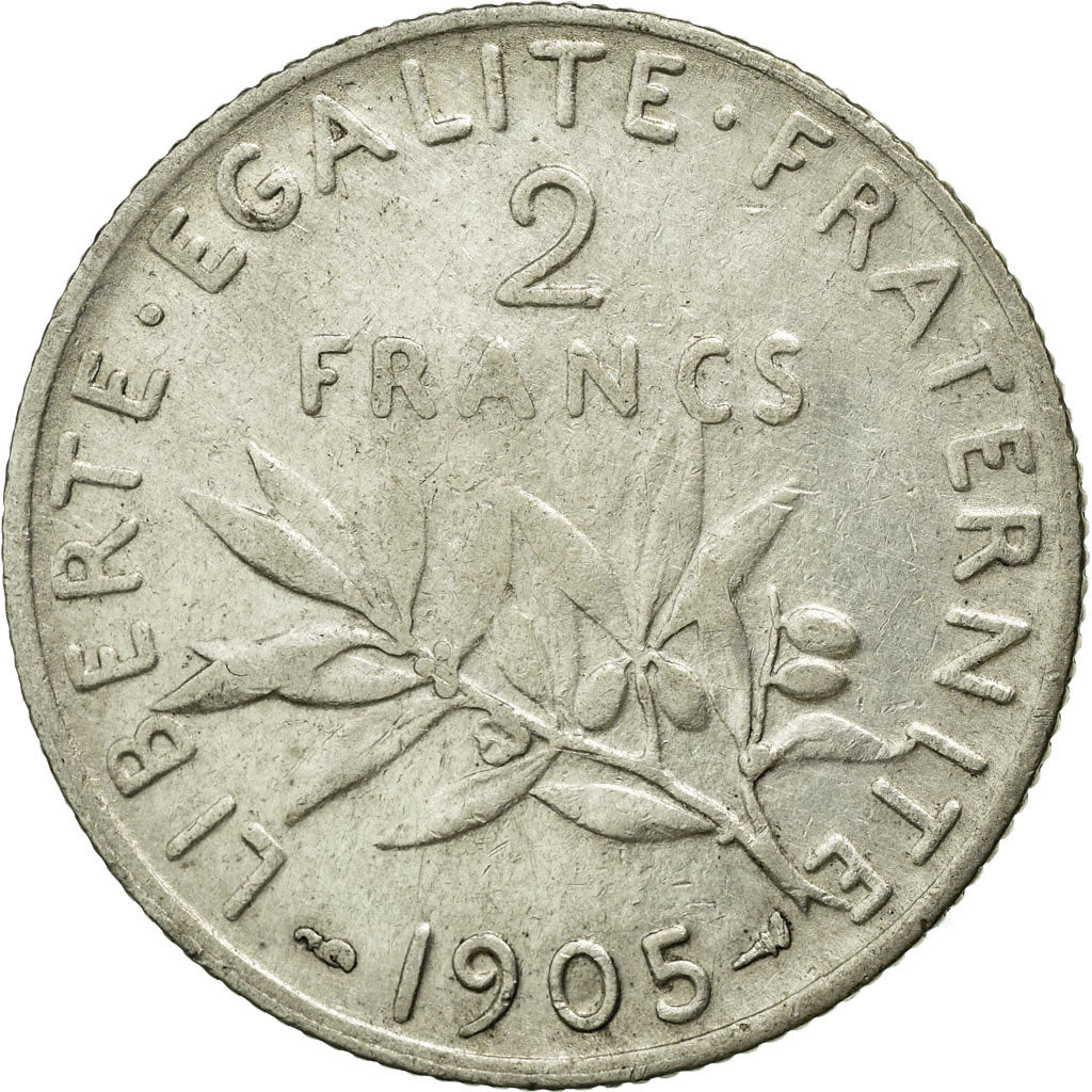 Coin, France, Semeuse, 2 Francs, 1905, Paris, EF(40-45), Silver, Gadoury:532