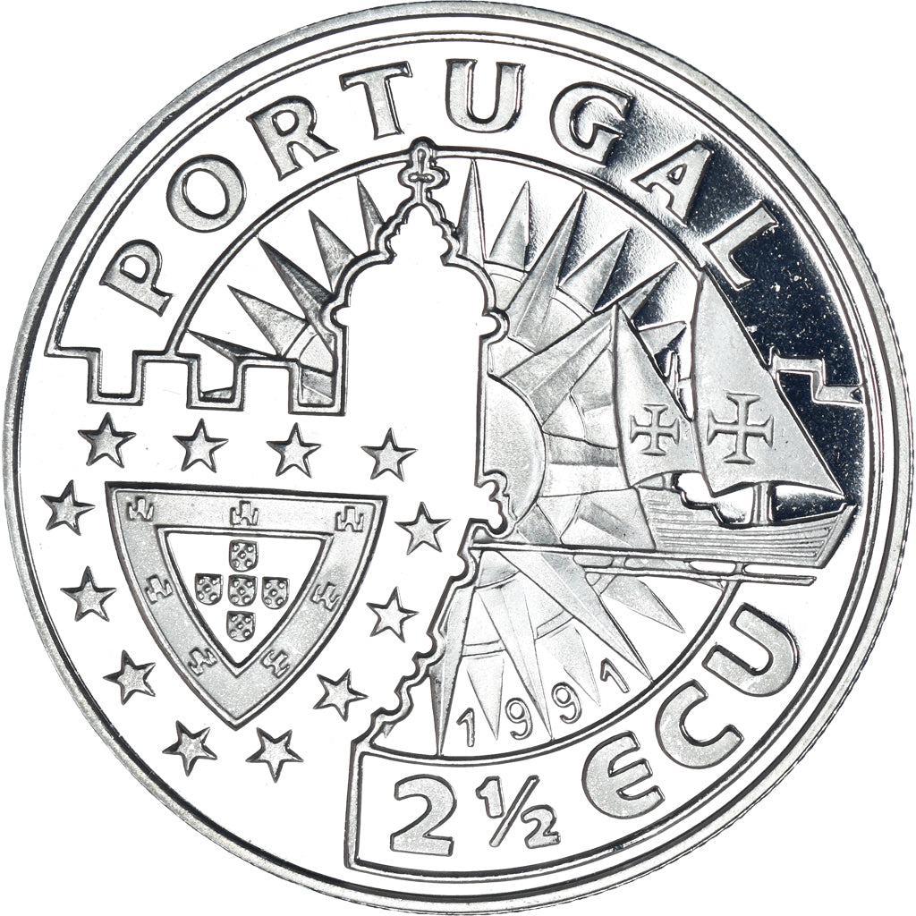 Portugal, medal, 1991, 2 1/2 ECU 1991 Henrique o Navegador (Europae os Novos