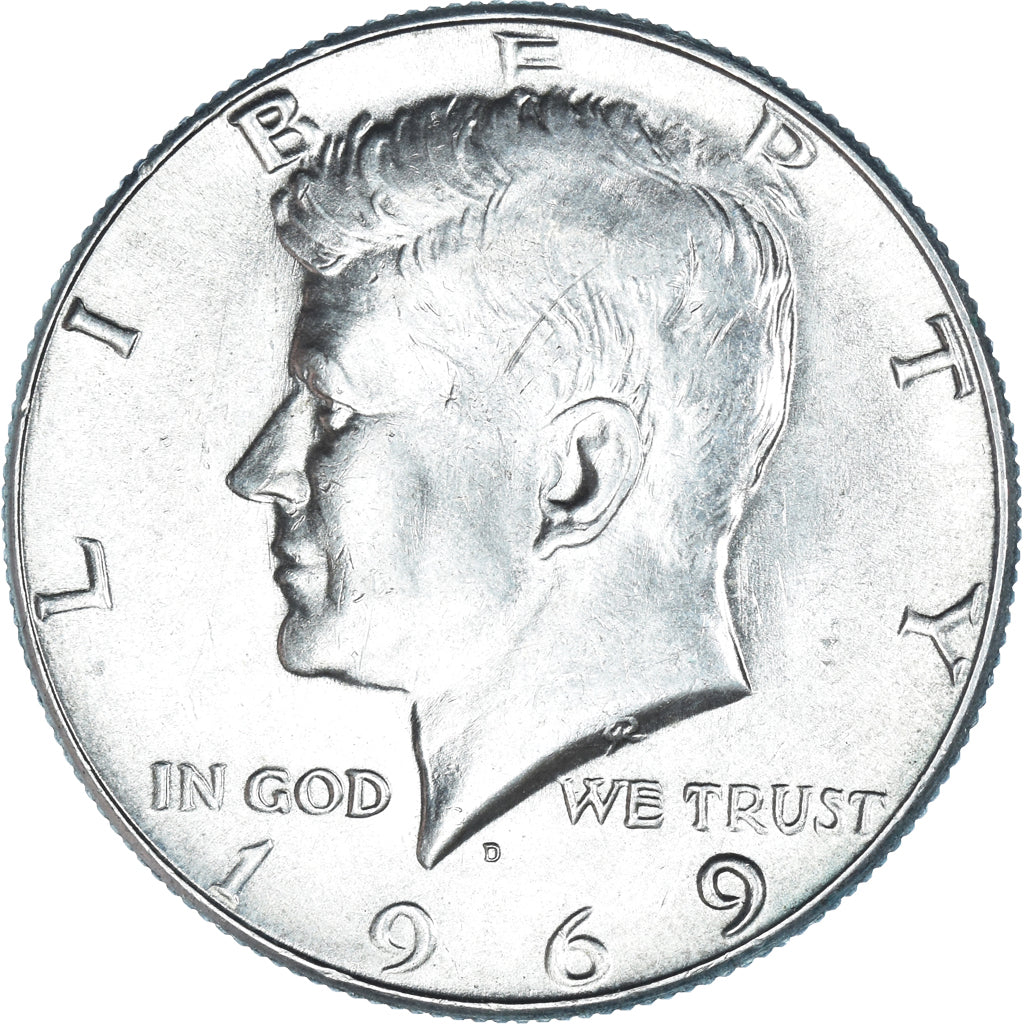 Coin, United States, Kennedy Half Dollar, Half Dollar, 1969, U.S. Mint, Denver