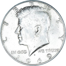 Coin, United States, Kennedy Half Dollar, Half Dollar, 1969, U.S. Mint, Denver