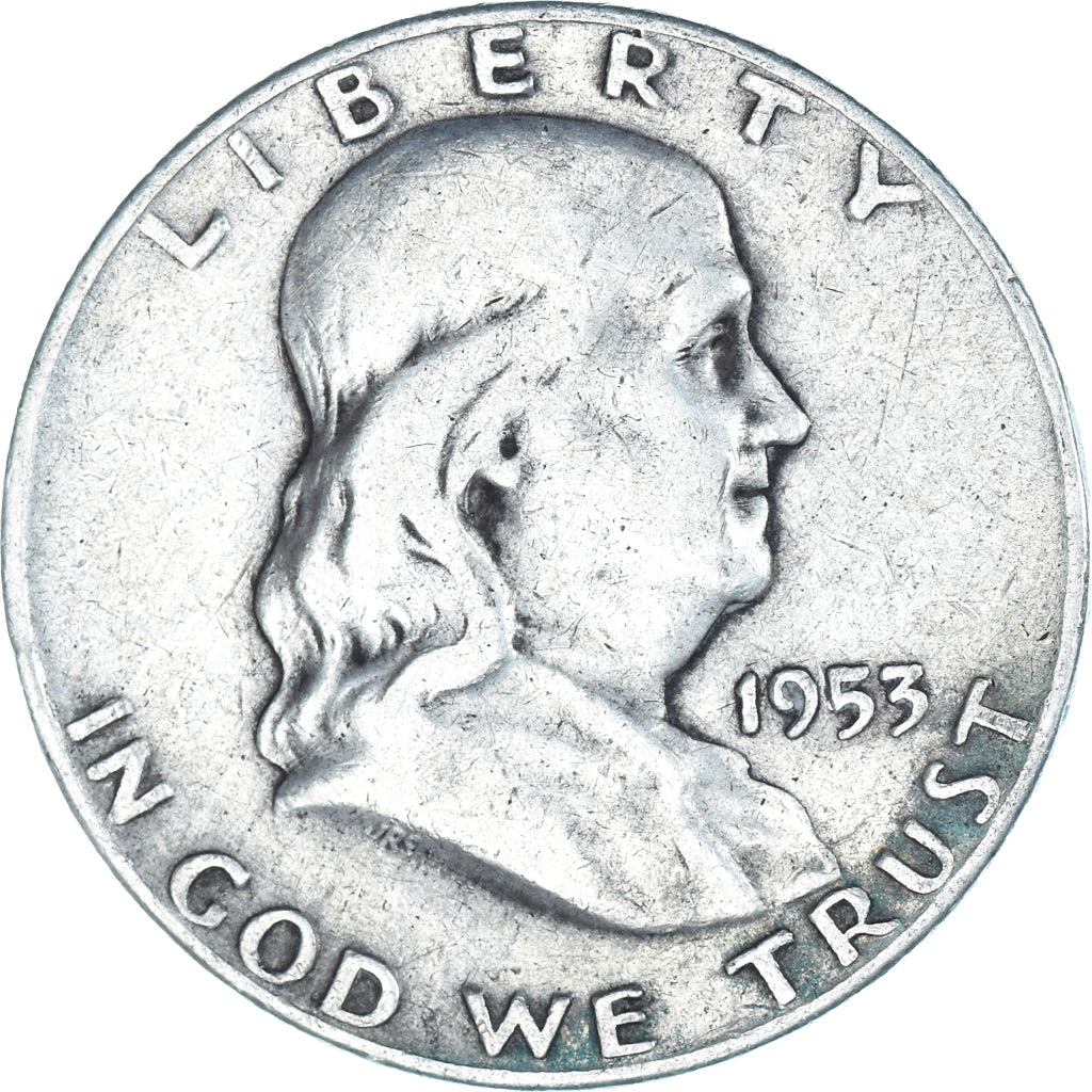 Coin, United States, Franklin Half Dollar, Half Dollar, 1953, U.S. Mint, Denver