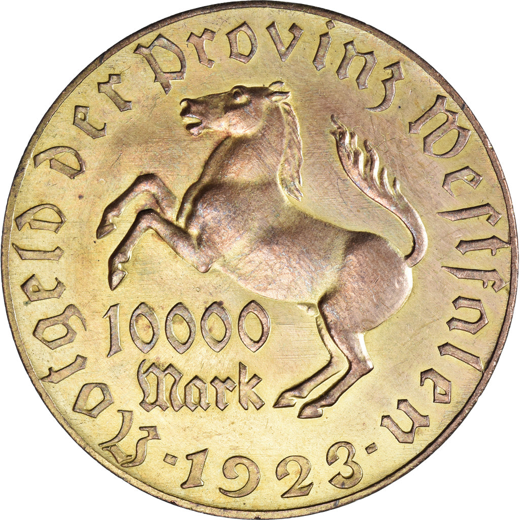 Coin, Germany, WESTPHALIA, 10000 Mark, 1923, AU(50-53), Copper, KM:New