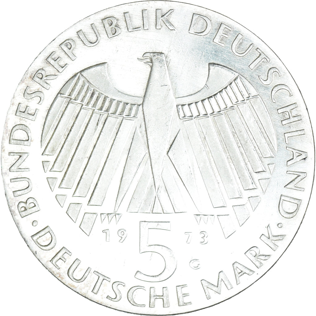 Coin, GERMANY - FEDERAL REPUBLIC, 5 Mark, 1973, Karlsruhe, Germany, BE