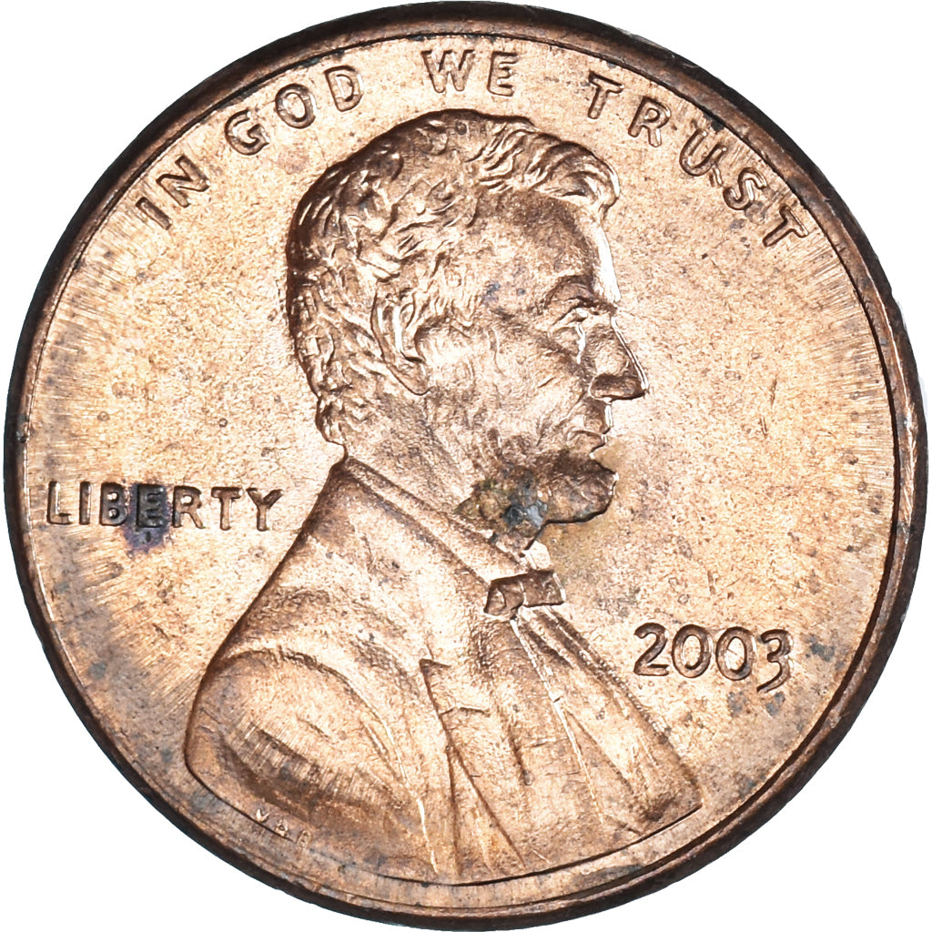 Monnaie, États-Unis, Lincoln Cent, Cent, 2003, U.S. Mint, Philadelphie, TB+
