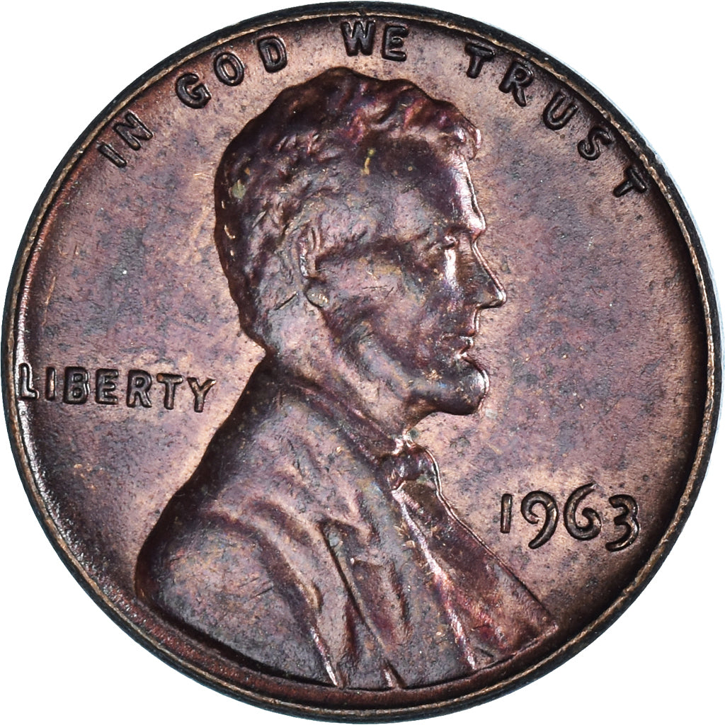 Moneda, Estados Unidos, Lincoln Cent, Cent, 1963, U.S. Mint, Philadelphia, MBC+