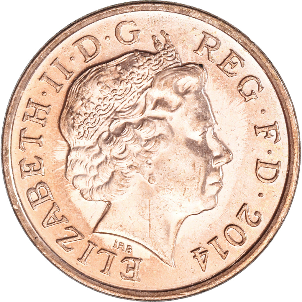 Monnaie, Grande-Bretagne, Elizabeth II, Penny, 2014, TTB+, Cuivre plaqué acier