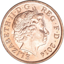 Monnaie, Grande-Bretagne, Elizabeth II, Penny, 2014, TTB+, Cuivre plaqué acier