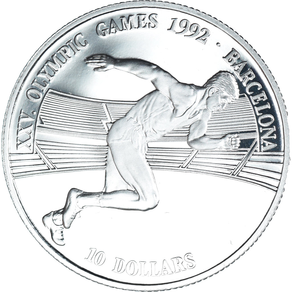 Coin, Cook Islands, Elizabeth II, 10 Dollars, 1990, Olympics Games 92.BE