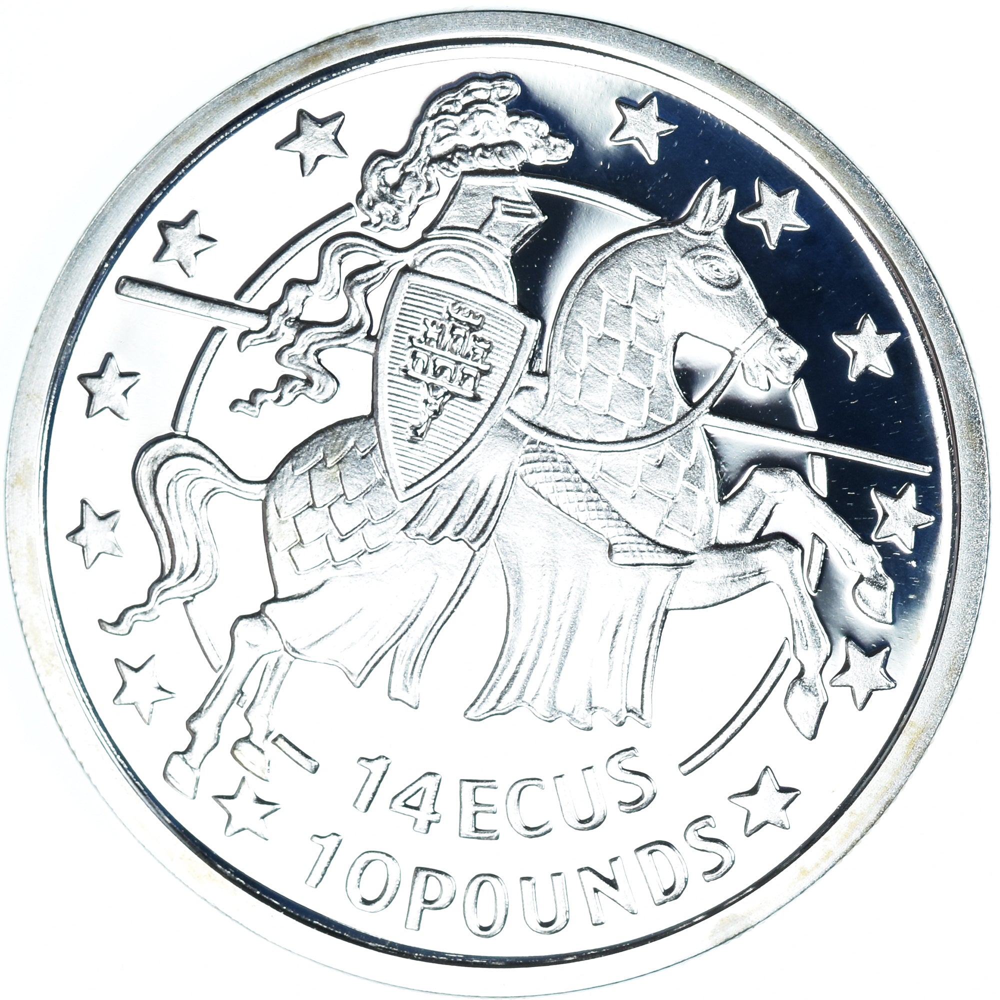 Coin, Gibraltar, Elizabeth II, 14 Ecus-10 Pounds, 1992, European Currency