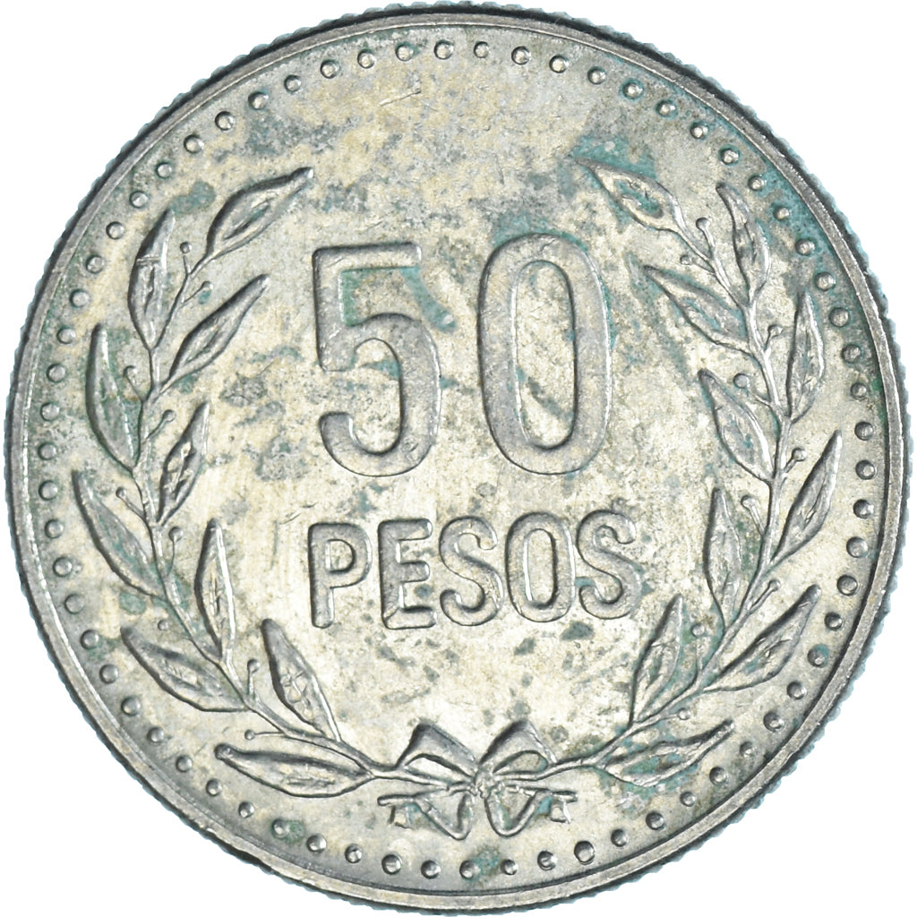 Moneta, Colombia, 50 Pesos, 1991, MB+, Rame-nichel-zinco, KM:283.1