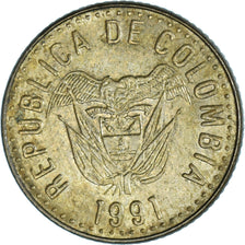 Monnaie, Colombie, 5 Pesos, 1991, TTB, Bronze-Aluminium, KM:280