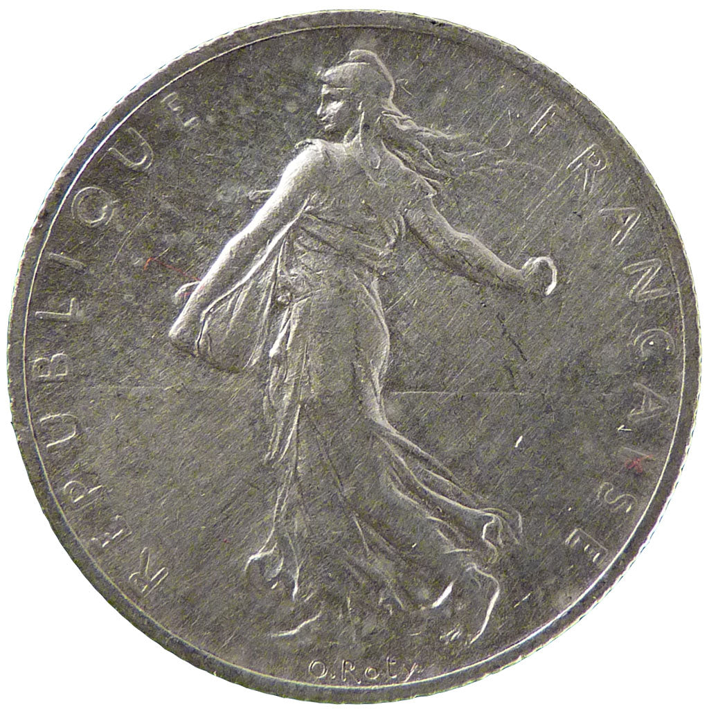 FRANCE, Semeuse, 2 Francs, 1909, Paris, EF(40-45), Silver, 27, Gadoury #532,...