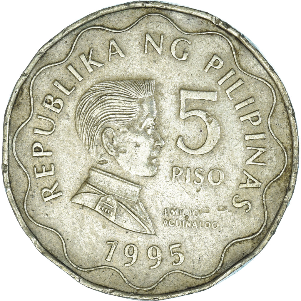 Coin, Philippines, 5 Piso, 1995, EF(40-45), Nickel-brass