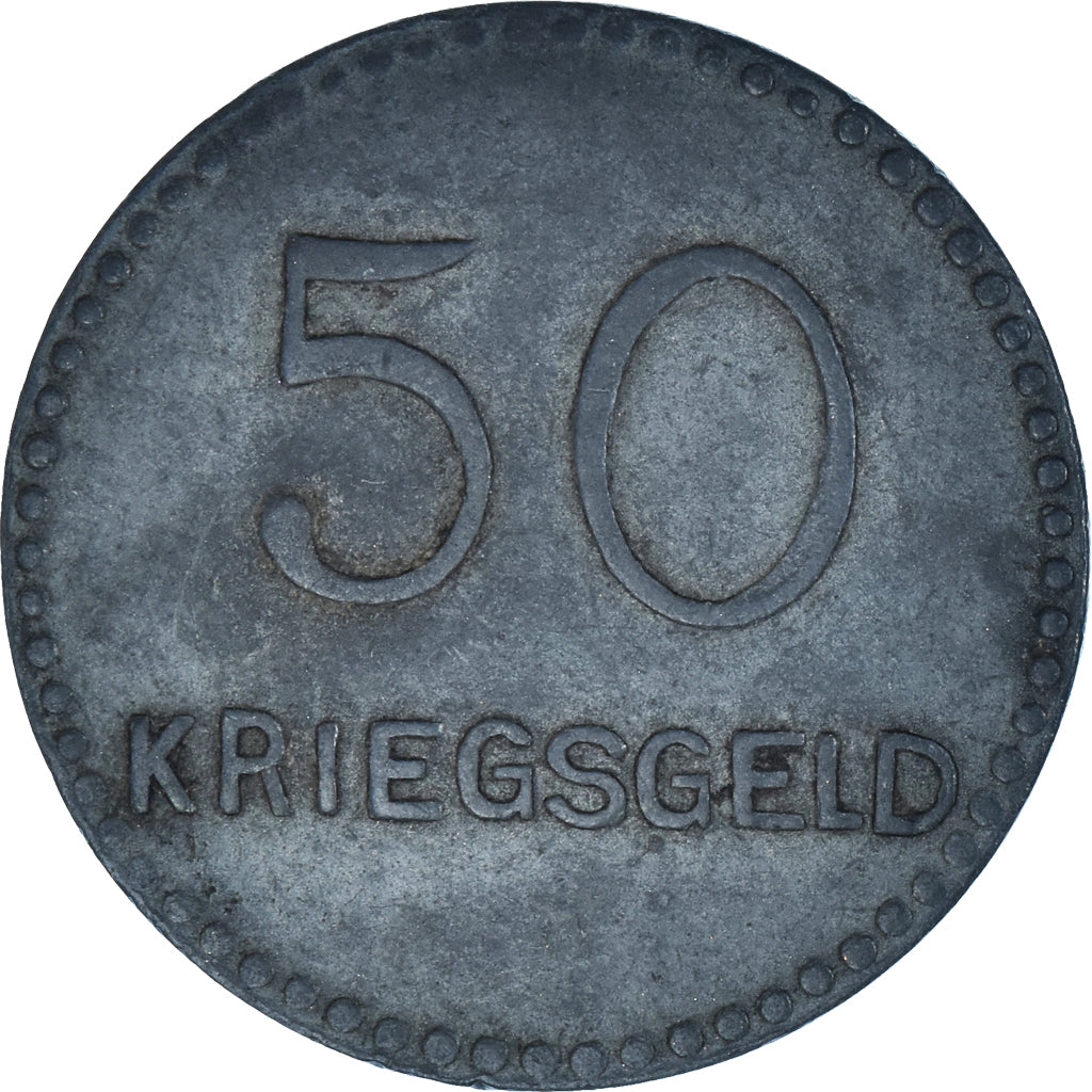 Coin, GERMANY - EMPIRE, 50 Pfennig, 1917, EF(40-45), Zinc