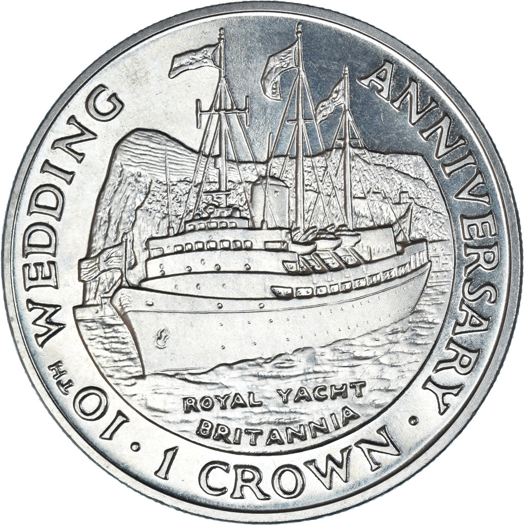 Coin, Gibraltar, Elizabeth II, Crown, 1991, MS(63), Copper-nickel, KM:86