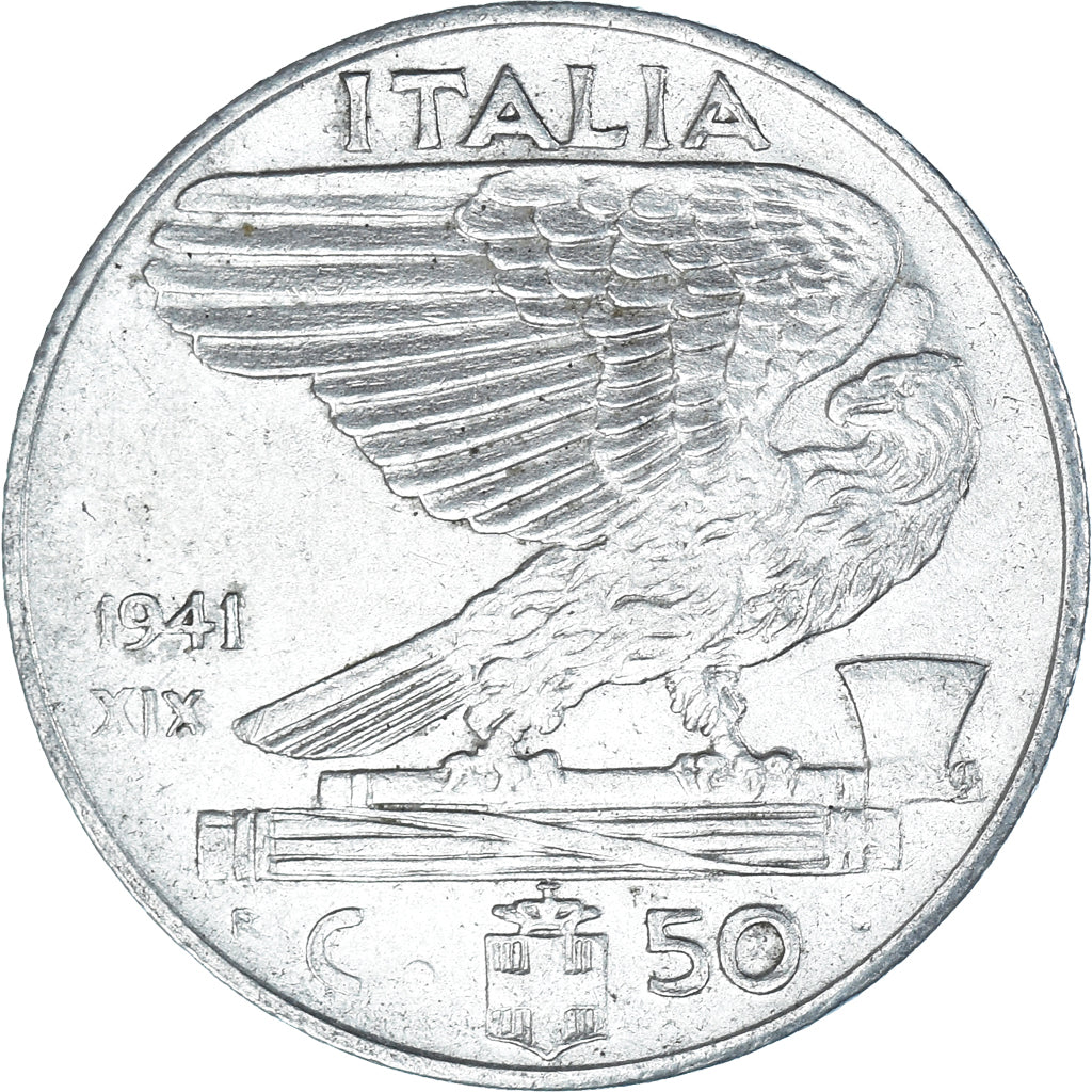 Moeda, Itália, Vittorio Emanuele III, 50 Centesimi, 1941, Rome, VF(30-35), Aço