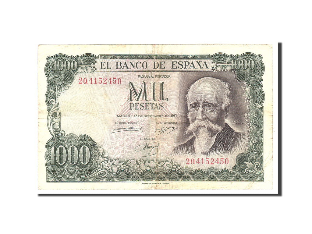 Banknote, Spain, 1000 Pesetas, 1971, 1971-09-17, KM:154, VF(30-35)