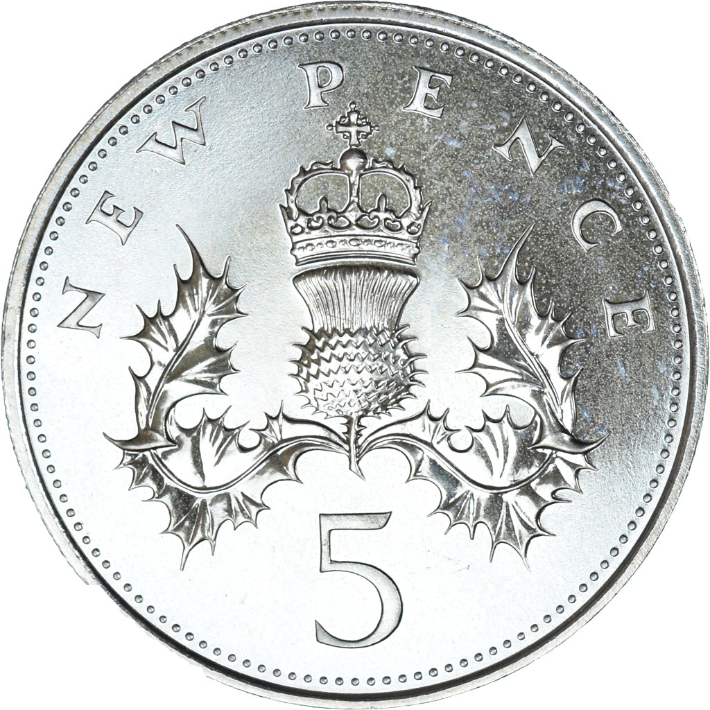 Münze, Großbritannien, Elizabeth II, 5 New Pence, 1976, BU, UNZ