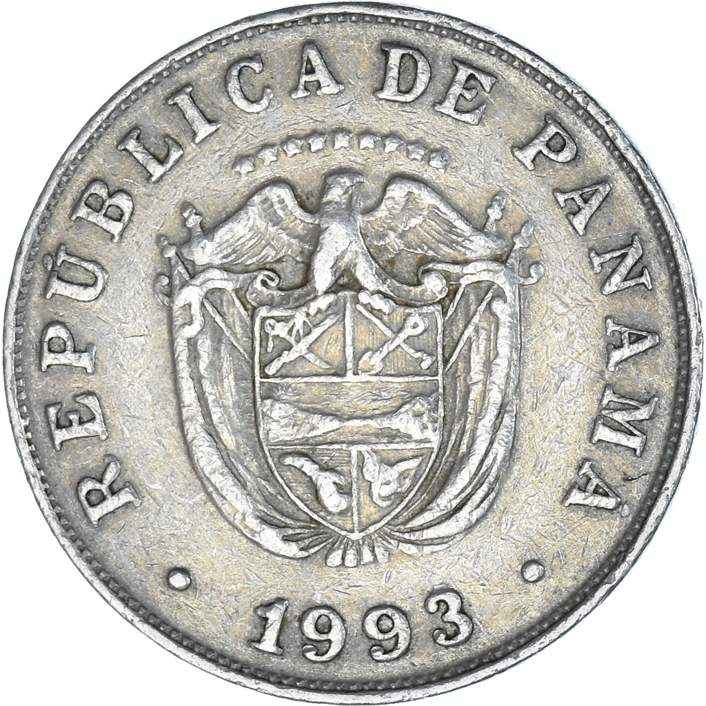 Moneta, Panama, 5 Centesimos, 1993, EF(40-45), Miedź-Nikiel, KM:23.2