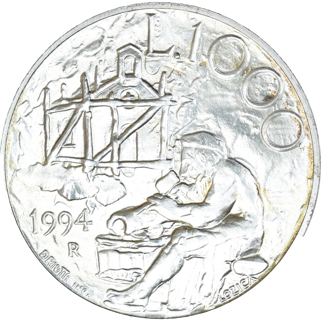 Monnaie, Saint Marin , 1000 Lire, 1994, Rome, Founder Building First San Marino