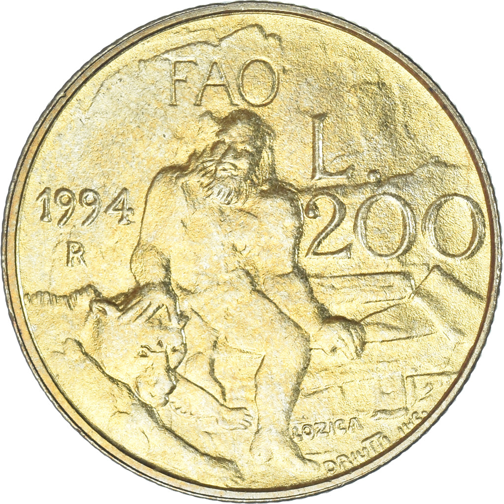 Moneda, San Marino, 200 Lire, 1994, Rome, FDC, Aluminio - bronce, KM:313