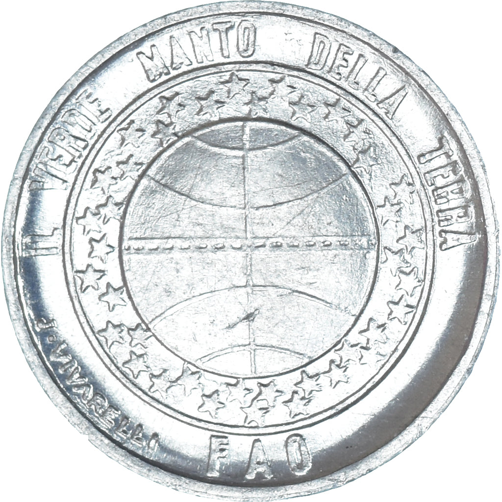 Moneda, San Marino, Lira, 1977, F.A.O., MBC, Aluminio, KM:63