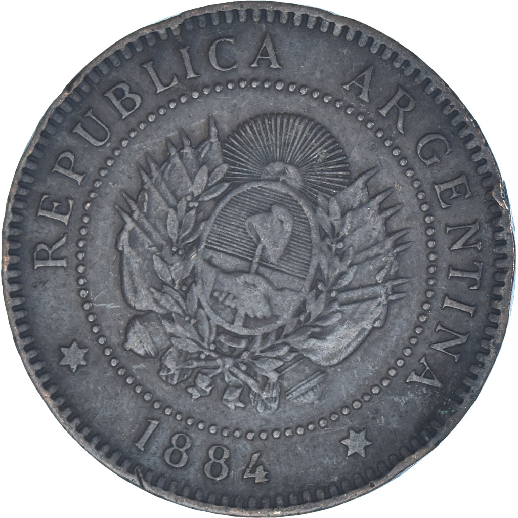 Coin, Argentina, Centavo, 1884, VF(30-35), Bronze, KM:32