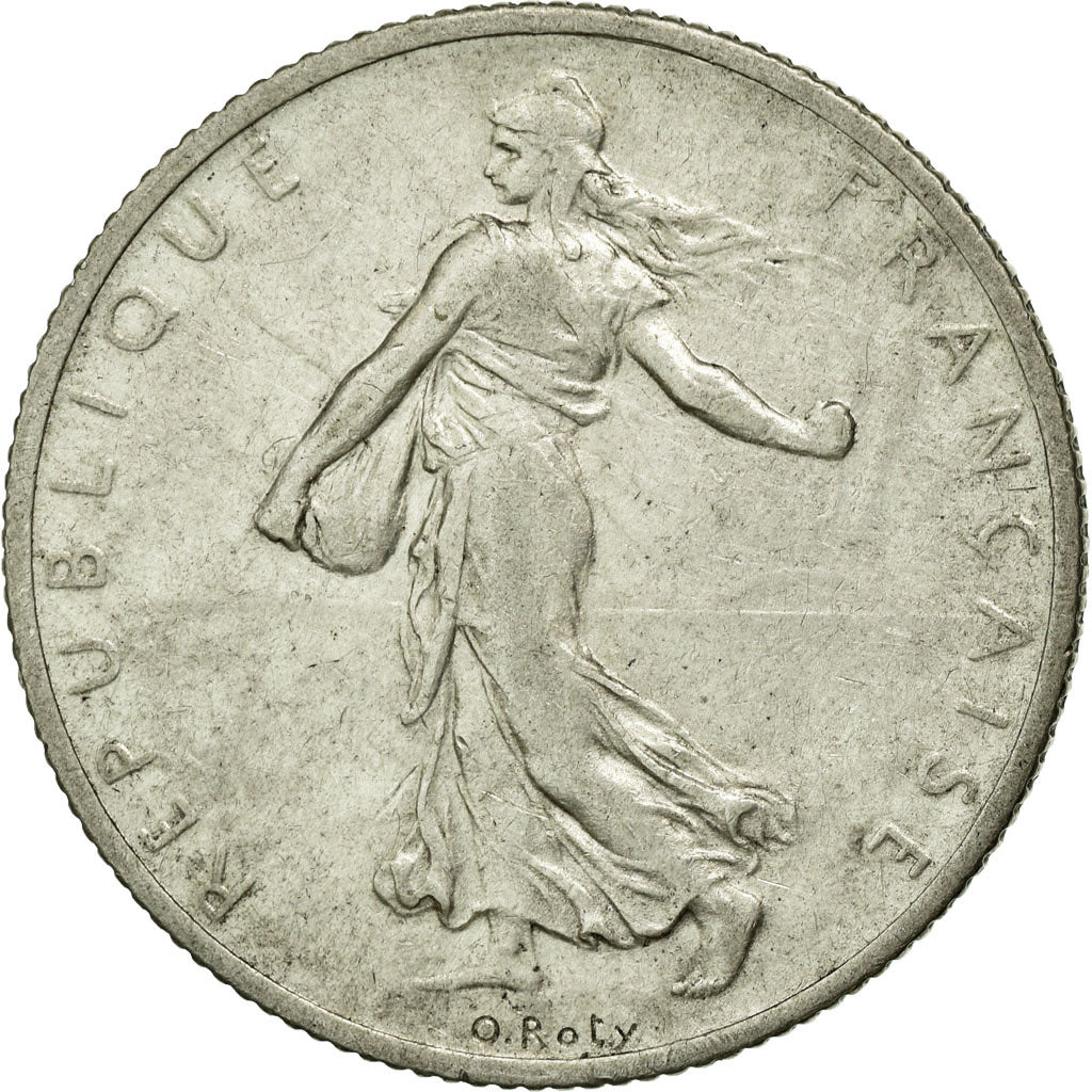 Moneta, Francja, Semeuse, 2 Francs, 1912, Paris, AU(50-53), Srebro, Gadoury:532