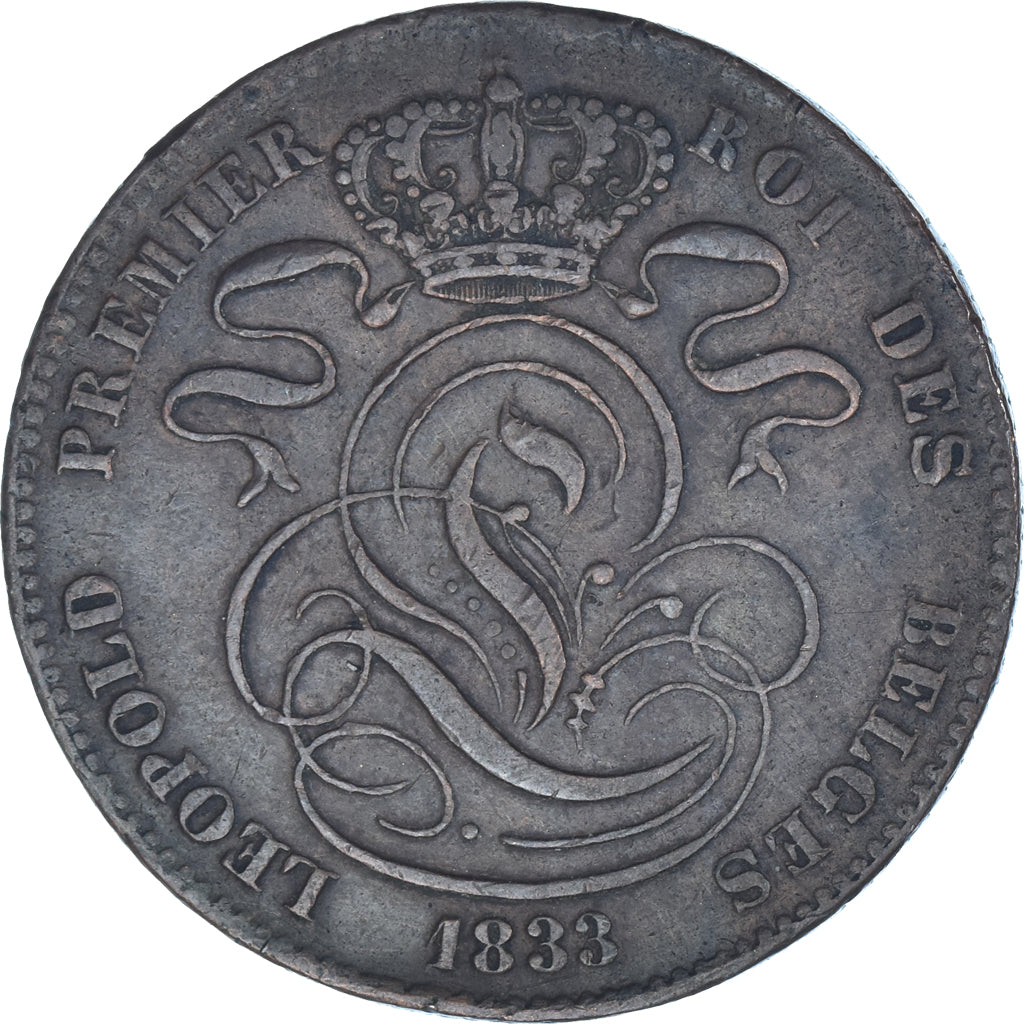 Coin, Belgium, Leopold I, 5 Centimes, 1833, Brussels, EF(40-45), Copper, KM:5.1