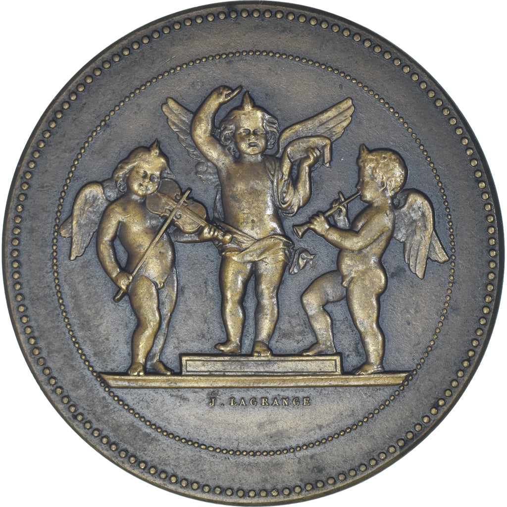 Francia, medaglia, MEDAILLE CHERUBINS MUSIQUE EN BRONZE LAGRANGE, BB+, Bronzo