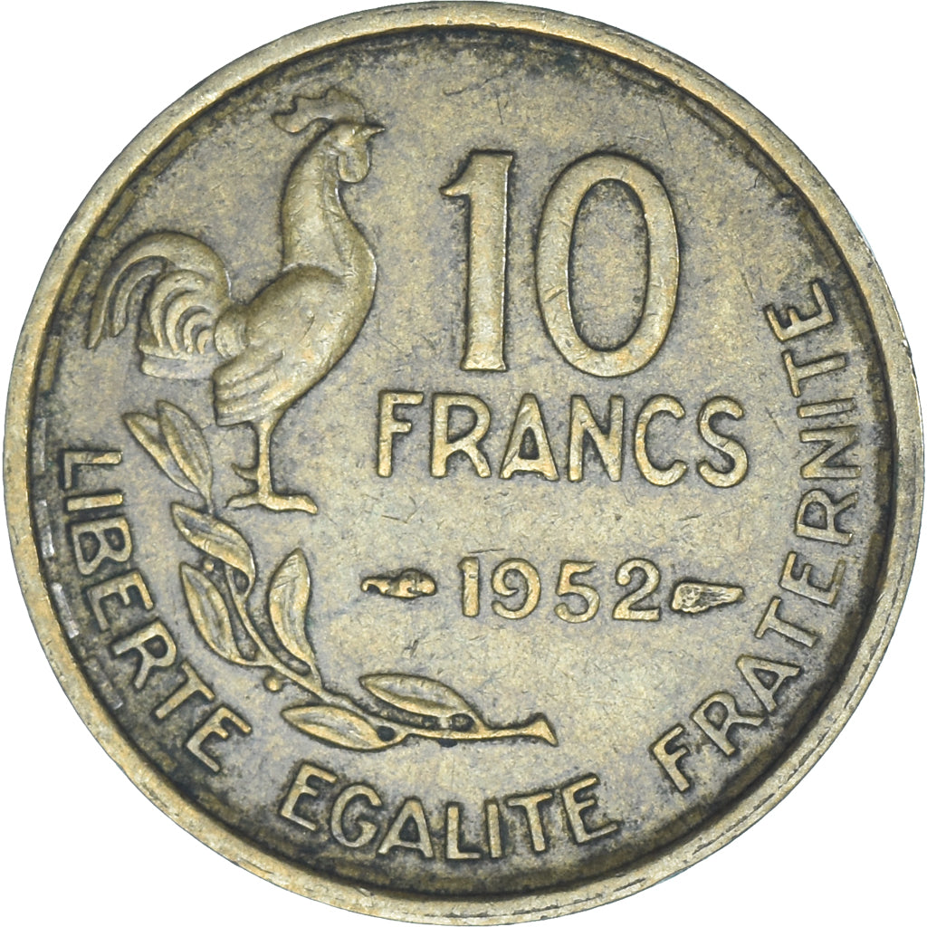 Münze, Frankreich, Guiraud, 10 Francs, 1952, Paris, SS, Aluminum-Bronze