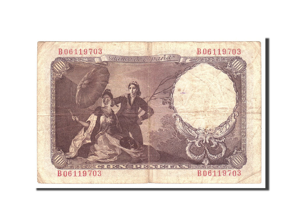 Banknote, Spain, 100 Pesetas, 1946, 1946-02-19, KM:131a, VF(20-25)
