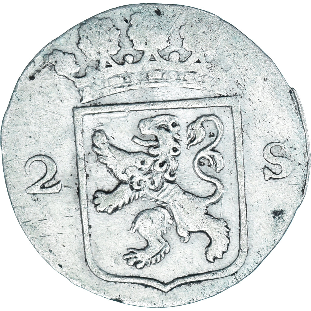 Monnaie, Pays-Bas, HOLLAND, 2 Stuivers, Double Wapenstuiver, 1789, TTB, Argent