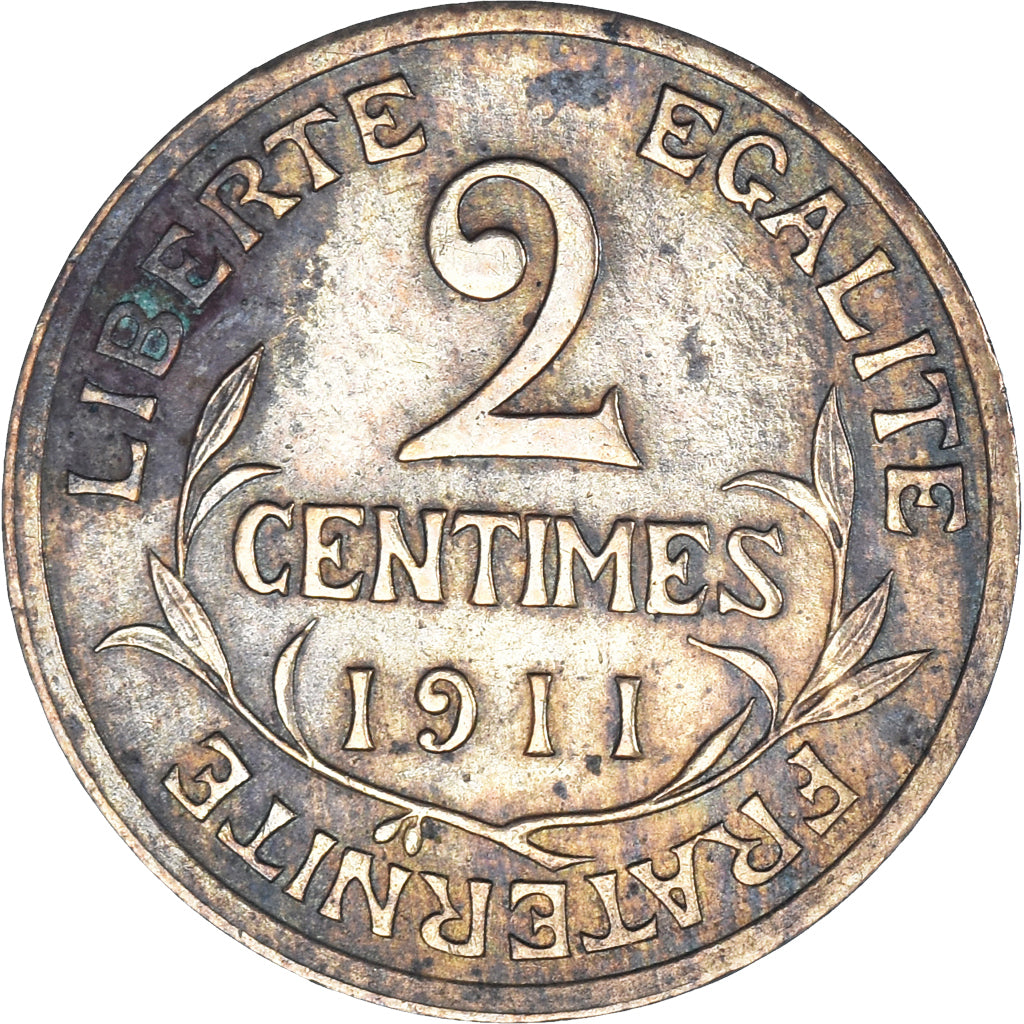 Moneta, Francja, Dupuis, 2 Centimes, 1911, Paris, EF(40-45), Brązowy, KM:841