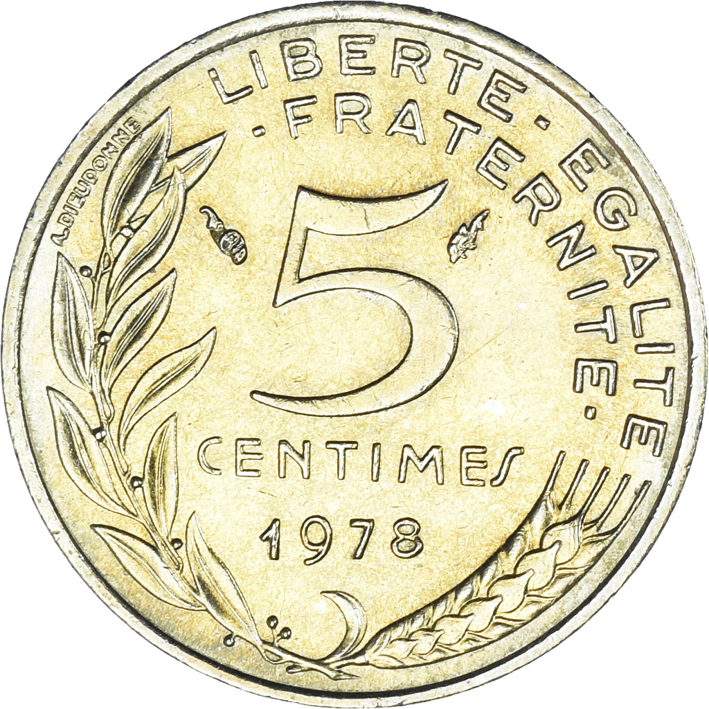 Münze, Frankreich, Marianne, 5 Centimes, 1978, Paris, UNZ, Aluminum-Bronze