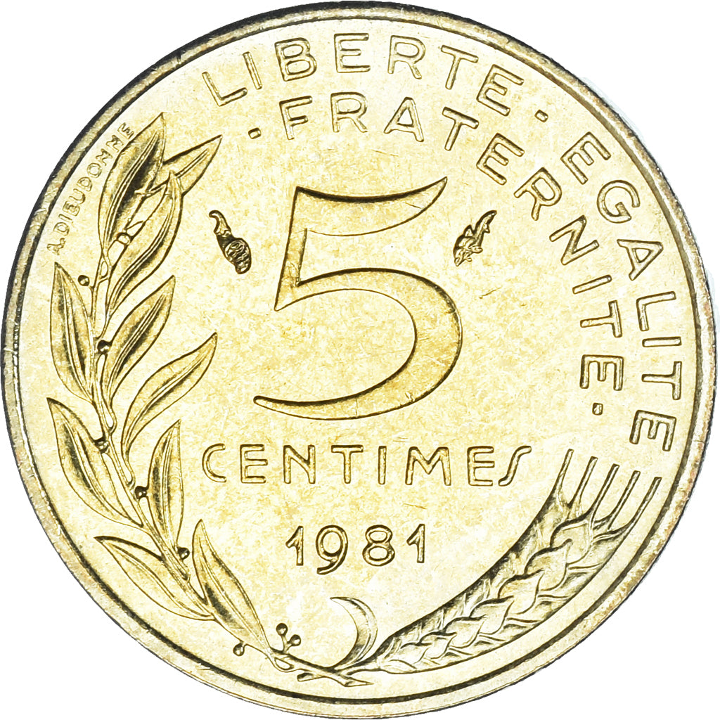 Münze, Frankreich, Marianne, 5 Centimes, 1981, Paris, UNZ, Aluminum-Bronze